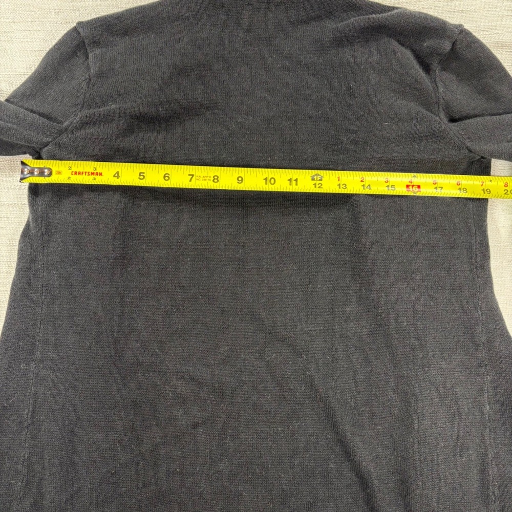 Talbots Petites Black Linen Blend Knit Open Front Cardigan‎ Sweater S - Picture 5 of 8